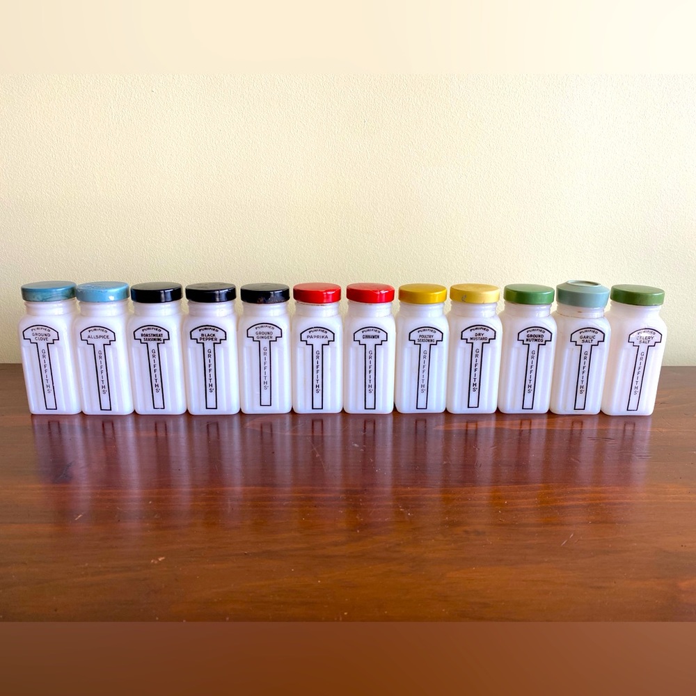 Antique Griffiths Spice Containers.